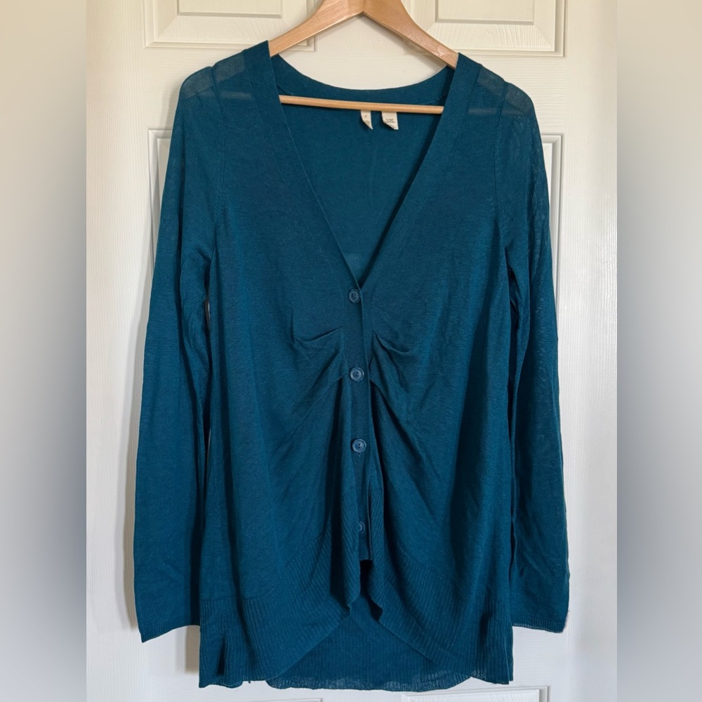 Anthropologie wool-blend ruffle-back cardigan